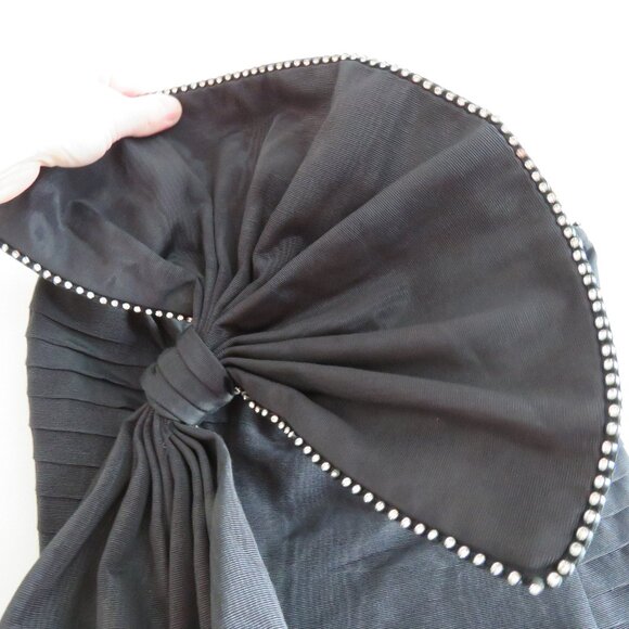 FOR LOVE & LEMONS Celeste Moire Rhinestone Trim Bow Mini Dress 80s Party Size S - Picture 6 of 13